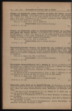 Verordnungs-Blatt für Eisenbahnen und Schiffahrt: Veröffentlichungen in Tarif- und Transport-Angelegenheiten 19230119 Seite: 2