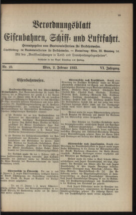 Verordnungs-Blatt für Eisenbahnen und Schiffahrt: Veröffentlichungen in Tarif- und Transport-Angelegenheiten 19230202 Seite: 5