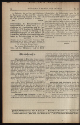 Verordnungs-Blatt für Eisenbahnen und Schiffahrt: Veröffentlichungen in Tarif- und Transport-Angelegenheiten 19230209 Seite: 12