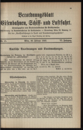 Verordnungs-Blatt für Eisenbahnen und Schiffahrt: Veröffentlichungen in Tarif- und Transport-Angelegenheiten 19230220 Seite: 5