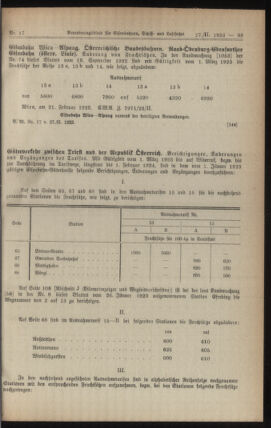 Verordnungs-Blatt für Eisenbahnen und Schiffahrt: Veröffentlichungen in Tarif- und Transport-Angelegenheiten 19230227 Seite: 7