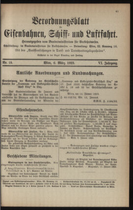 Verordnungs-Blatt für Eisenbahnen und Schiffahrt: Veröffentlichungen in Tarif- und Transport-Angelegenheiten 19230306 Seite: 5