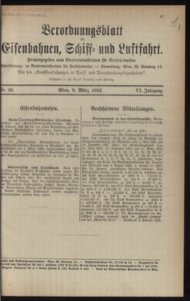 Verordnungs-Blatt für Eisenbahnen und Schiffahrt: Veröffentlichungen in Tarif- und Transport-Angelegenheiten 19230309 Seite: 7