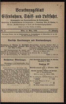 Verordnungs-Blatt für Eisenbahnen und Schiffahrt: Veröffentlichungen in Tarif- und Transport-Angelegenheiten 19230313 Seite: 3