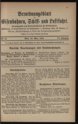 Verordnungs-Blatt für Eisenbahnen und Schiffahrt: Veröffentlichungen in Tarif- und Transport-Angelegenheiten 19230323 Seite: 11