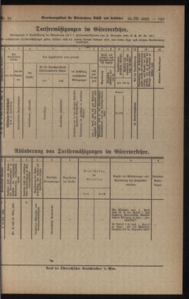 Verordnungs-Blatt für Eisenbahnen und Schiffahrt: Veröffentlichungen in Tarif- und Transport-Angelegenheiten 19230330 Seite: 9