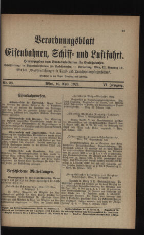 Verordnungs-Blatt für Eisenbahnen und Schiffahrt: Veröffentlichungen in Tarif- und Transport-Angelegenheiten 19230410 Seite: 5