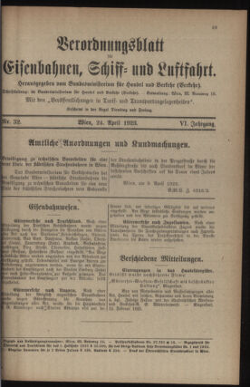 Verordnungs-Blatt für Eisenbahnen und Schiffahrt: Veröffentlichungen in Tarif- und Transport-Angelegenheiten 19230424 Seite: 5