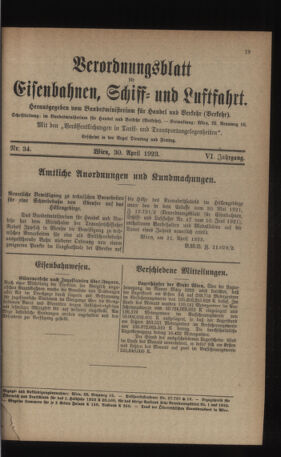 Verordnungs-Blatt für Eisenbahnen und Schiffahrt: Veröffentlichungen in Tarif- und Transport-Angelegenheiten 19230430 Seite: 7