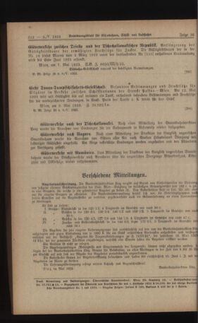 Verordnungs-Blatt für Eisenbahnen und Schiffahrt: Veröffentlichungen in Tarif- und Transport-Angelegenheiten 19230508 Seite: 4