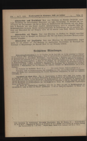 Verordnungs-Blatt für Eisenbahnen und Schiffahrt: Veröffentlichungen in Tarif- und Transport-Angelegenheiten 19230518 Seite: 8