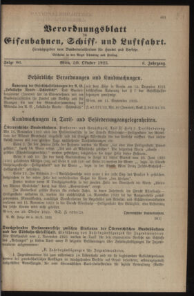 Verordnungs-Blatt für Eisenbahnen und Schiffahrt: Veröffentlichungen in Tarif- und Transport-Angelegenheiten 19231030 Seite: 1