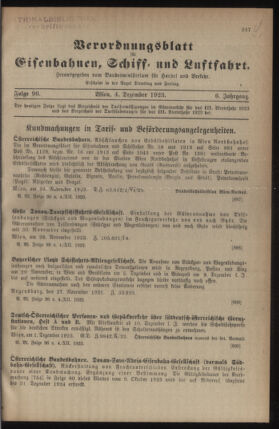 Verordnungs-Blatt für Eisenbahnen und Schiffahrt: Veröffentlichungen in Tarif- und Transport-Angelegenheiten 19231204 Seite: 1