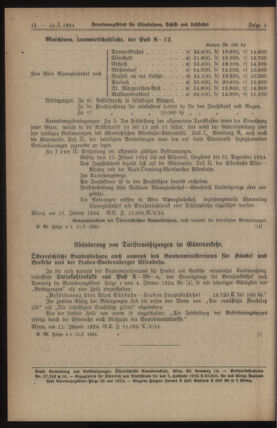 Verordnungs-Blatt für Eisenbahnen und Schiffahrt: Veröffentlichungen in Tarif- und Transport-Angelegenheiten 19240115 Seite: 14