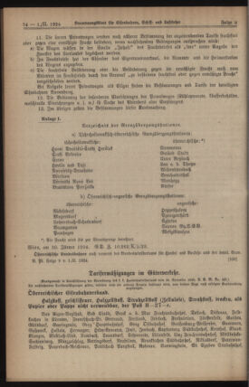 Verordnungs-Blatt für Eisenbahnen und Schiffahrt: Veröffentlichungen in Tarif- und Transport-Angelegenheiten 19240201 Seite: 6