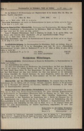 Verordnungs-Blatt für Eisenbahnen und Schiffahrt: Veröffentlichungen in Tarif- und Transport-Angelegenheiten 19240415 Seite: 5