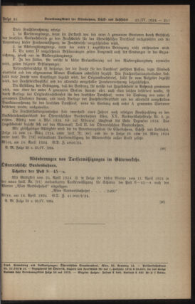 Verordnungs-Blatt für Eisenbahnen und Schiffahrt: Veröffentlichungen in Tarif- und Transport-Angelegenheiten 19240423 Seite: 5