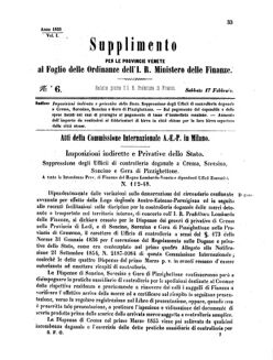 Verordnungsblatt für den Dienstbereich des K.K. Finanzministeriums für die im Reichsrate Vertretenen Königreiche und Länder 18550217 Seite: 1