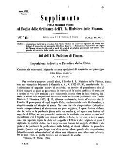 Verordnungsblatt für den Dienstbereich des K.K. Finanzministeriums für die im Reichsrate Vertretenen Königreiche und Länder 18550317 Seite: 9