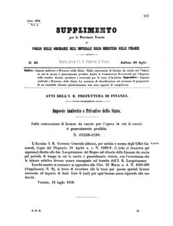 Verordnungsblatt für den Dienstbereich des K.K. Finanzministeriums für die im Reichsrate Vertretenen Königreiche und Länder 18560726 Seite: 1