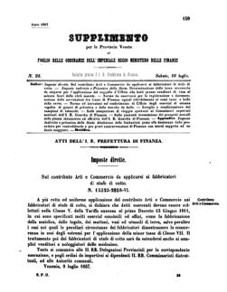 Verordnungsblatt für den Dienstbereich des K.K. Finanzministeriums für die im Reichsrate Vertretenen Königreiche und Länder 18570718 Seite: 1