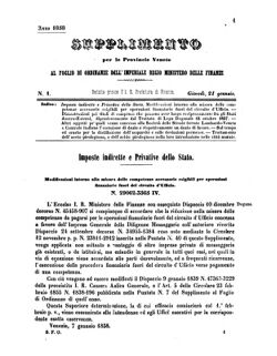 Verordnungsblatt für den Dienstbereich des K.K. Finanzministeriums für die im Reichsrate Vertretenen Königreiche und Länder 18580121 Seite: 1