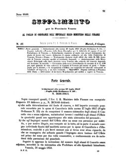 Verordnungsblatt für den Dienstbereich des K.K. Finanzministeriums für die im Reichsrate Vertretenen Königreiche und Länder 18580608 Seite: 1