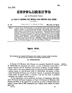 Verordnungsblatt für den Dienstbereich des K.K. Finanzministeriums für die im Reichsrate Vertretenen Königreiche und Länder 18580811 Seite: 1