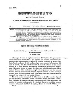 Verordnungsblatt für den Dienstbereich des K.K. Finanzministeriums für die im Reichsrate Vertretenen Königreiche und Länder 18590126 Seite: 1