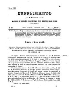 Verordnungsblatt für den Dienstbereich des K.K. Finanzministeriums für die im Reichsrate Vertretenen Königreiche und Länder 18590320 Seite: 1