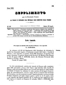 Verordnungsblatt für den Dienstbereich des K.K. Finanzministeriums für die im Reichsrate Vertretenen Königreiche und Länder 18590730 Seite: 1