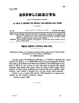 Verordnungsblatt für den Dienstbereich des K.K. Finanzministeriums für die im Reichsrate Vertretenen Königreiche und Länder 18590819 Seite: 1