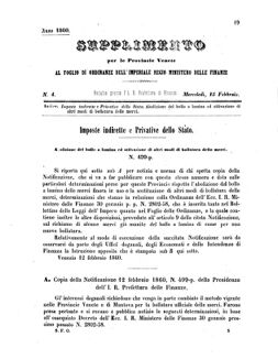 Verordnungsblatt für den Dienstbereich des K.K. Finanzministeriums für die im Reichsrate Vertretenen Königreiche und Länder 18600215 Seite: 1