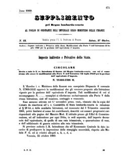 Verordnungsblatt für den Dienstbereich des K.K. Finanzministeriums für die im Reichsrate Vertretenen Königreiche und Länder 18601027 Seite: 1