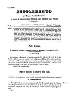 Verordnungsblatt für den Dienstbereich des K.K. Finanzministeriums für die im Reichsrate Vertretenen Königreiche und Länder 18610117 Seite: 1