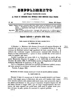 Verordnungsblatt für den Dienstbereich des K.K. Finanzministeriums für die im Reichsrate Vertretenen Königreiche und Länder 18610622 Seite: 1