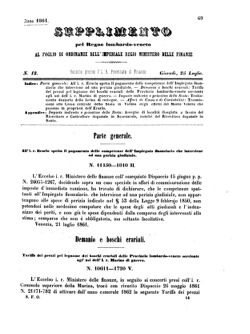 Verordnungsblatt für den Dienstbereich des K.K. Finanzministeriums für die im Reichsrate Vertretenen Königreiche und Länder 18610725 Seite: 1