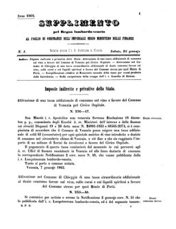 Verordnungsblatt für den Dienstbereich des K.K. Finanzministeriums für die im Reichsrate Vertretenen Königreiche und Länder 18620125 Seite: 1