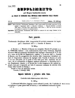 Verordnungsblatt für den Dienstbereich des K.K. Finanzministeriums für die im Reichsrate Vertretenen Königreiche und Länder 18620215 Seite: 1