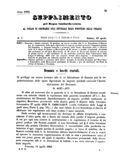 Verordnungsblatt für den Dienstbereich des K.K. Finanzministeriums für die im Reichsrate Vertretenen Königreiche und Länder 18620419 Seite: 1