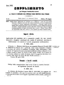 Verordnungsblatt für den Dienstbereich des K.K. Finanzministeriums für die im Reichsrate Vertretenen Königreiche und Länder 18620510 Seite: 1