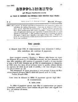 Verordnungsblatt für den Dienstbereich des K.K. Finanzministeriums für die im Reichsrate Vertretenen Königreiche und Länder 18630513 Seite: 1