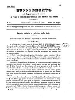 Verordnungsblatt für den Dienstbereich des K.K. Finanzministeriums für die im Reichsrate Vertretenen Königreiche und Länder 18630530 Seite: 1