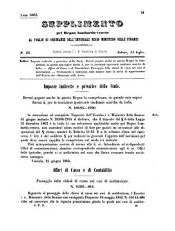 Verordnungsblatt für den Dienstbereich des K.K. Finanzministeriums für die im Reichsrate Vertretenen Königreiche und Länder 18630711 Seite: 1