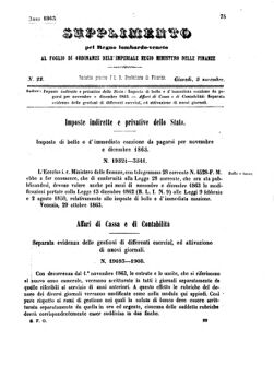 Verordnungsblatt für den Dienstbereich des K.K. Finanzministeriums für die im Reichsrate Vertretenen Königreiche und Länder 18631105 Seite: 1