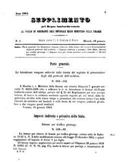 Verordnungsblatt für den Dienstbereich des K.K. Finanzministeriums für die im Reichsrate Vertretenen Königreiche und Länder 18640119 Seite: 1