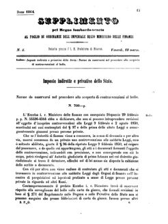 Verordnungsblatt für den Dienstbereich des K.K. Finanzministeriums für die im Reichsrate Vertretenen Königreiche und Länder 18640318 Seite: 1