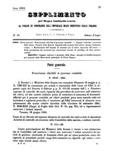 Verordnungsblatt für den Dienstbereich des K.K. Finanzministeriums für die im Reichsrate Vertretenen Königreiche und Länder 18640702 Seite: 1