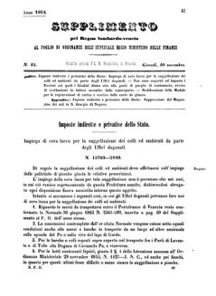 Verordnungsblatt für den Dienstbereich des K.K. Finanzministeriums für die im Reichsrate Vertretenen Königreiche und Länder 18641110 Seite: 1