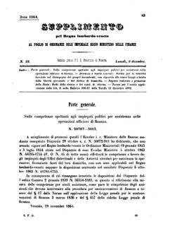 Verordnungsblatt für den Dienstbereich des K.K. Finanzministeriums für die im Reichsrate Vertretenen Königreiche und Länder 18641205 Seite: 1